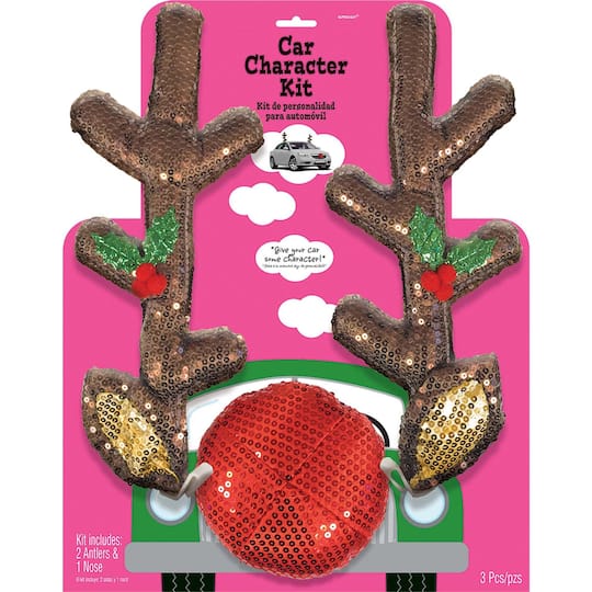 Glitzy Reindeer Car Christmas Decorating Kit